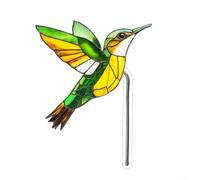 Shophubio Décoration fantaisiste en acrylique pour pot de fleurs en forme d'oiseau et de papillon, décoration de sol de style vitrail pour (B)
