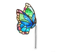 Shophubio Décoration fantaisiste en acrylique pour pot de fleurs en forme d'oiseau et de papillon, décoration de sol de style vitrail pour (C)