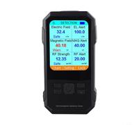 Shophubio Détecteur de champs électromagnétiques multifonction 3 en 1 pour champ électrique, rayonnement RF et haute fréquence | Testeur de champ électromagnétique avec écran couleur (noir)