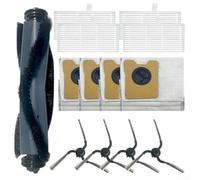 Shophubio Ensemble de pièces de rechange pour aspirateur robot Eufy C10 avec accessoires de station auto-vide, brosse latérale principale, sac à poussière et chiffon réutilisable (A)
