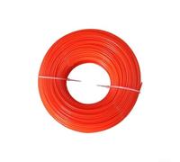Shophubio Fil de coupe rond en nylon de 100 m, 2 mm de diamètre, design bi-polymère à faible bruit pour débroussailleuses à gaz et tondeuses à gazon (orange)