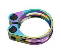 Shophubio Fixation de tige de selle en aluminium léger pour VTT, creuse pour collier de serrage de vélo 31,8 mm 34,9 mm, pour tube de selle usiné CNC anodisé avec écrou réglable (34,9 coloré)