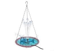 Shophubio Fontaine solaire pour oiseaux - Bain d'oiseaux peu profond pour une utilisation en extérieur, 23,5 cm de large x 5,5 cm de profondeur, pour ABS durable + construction en métal, respectueux