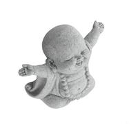 Shophubio Graisse Bouddha Sourire Ornement - Effet Grès / Intérieur / Extérieur Statue de Jardin Décoration Bouddhiste Sculpture Bouddhiste pour Pelouse, Terrasse, Balcon & Intérieur de Maison