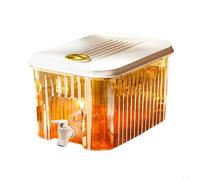 Shophubio Grand récipient à thé glacé pour réfrigérateur - Pichet à eau en plastique avec robinet - Base amovible - Infuseur à fruits - Distributeur de boissons à froid - Cafetière (5 L)