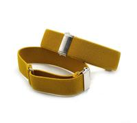 Shophubio Jarretières réglables pour homme, sangles élastiques avec clips antidérapants, porte-chaussettes en polyamide, 1 paire de bretelles (jaune)