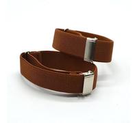 Shophubio Jarretières réglables pour homme, sangles élastiques avec clips antidérapants, porte-chaussettes en polyamide, 1 paire de bretelles (café clair)