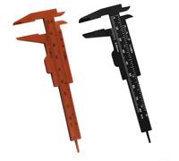 Shophubio Jauge à vernier en plastique, 80 mm, mini étrier coulissant pour une mesure précise de la profondeur et de l'épaisseur - Règle de mesure compacte et légère (rouge noir)