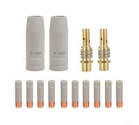 Shophubio Kit de buse de torche de soudage pour 15AK, 14 buses en cuivre avec revêtement isolé pour la protection et ouverture de 0,8 mm, 1,0 mm, 1,2 mm pour soudage MIG (1,2 mm)