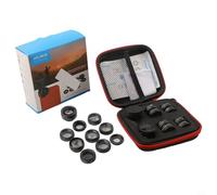 Shophubio Kit d'objectifs 10 en 1 pour smartphone - Téléobjectif macro grand angle Fisheye CPL Filtre et objectifs à effet kaléidoscope avec clip en métal de 17 mm