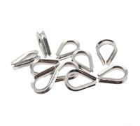 Shophubio Lot de 10 manchons de protection en acier inoxydable 316 épais pour câble métallique avec paroi intérieure lisse, résistant à la rouille