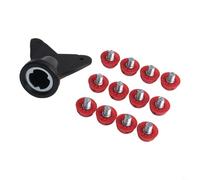 Shophubio Lot de 12 crampons de rechange en plastique antidérapant et résistant à l'usure pour chaussures de football - 7 mm et 10 mm - Rouge - 7 mm + 10 mm