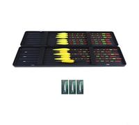 Shophubio Lot de 12 flotteurs de pêche avec boîte de pêche - Utilisation de jour et de nuit, composite de bois léger pour la sensibilité et la flottabilité, noir, 450 x 100 mm