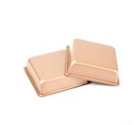 Shophubio Lot de 2 moules à gâteau carrés de 10,2 cm - Mini moule à gâteau sans cuisson pour petits gâteaux, en acier au carbone, ensemble de pâtisserie maison (10 x 10 x 3 cm)