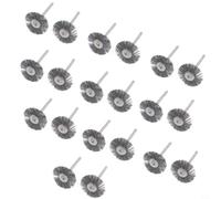 Shophubio Lot de 20 roues métalliques en acier inoxydable de 25 mm avec tige de 3,175 mm, brosse de polissage rotative pour métal, brosse métallique