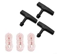 Shophubio Lot de 3 cordons de traction renforcés en polyester - Corde de démarrage robuste de 3 m avec poignée ergonomique, compatible avec les petits moteurs, tondeuses à gazon, générateurs