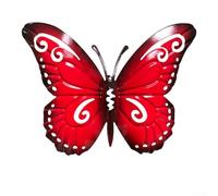 Shophubio Lot de 3 décorations murales de jardin en métal en forme de papillon résistant au gel pour cour, terrasse et serre - Pendentif papillon en fer dessiné à la main