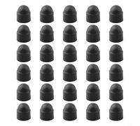 Shophubio Lot de 30 cache-écrous hexagonaux en nylon pour vis à tête hexagonale, couvercle de protection en plastique avec matériau PA66 antirouille, boulon dôme noir et écrou (5 x 8 mm)