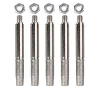 Shophubio Lot de 5 fraises cylindriques en carbure pour tronçonneuse et meuleuse à chaîne, affûteuse électrique avec têtes de meulage de 4 mm, 5 mm, 6 mm, argent (5 pièces 6 mm)