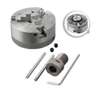 Shophubio Mandrin auto-centrant à trois mâchoires en acier à haute teneur en carbone avec boulons pour petits outils d'établi (mandrin + tige de 8 mm)