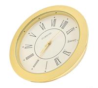 Shophubio Mini horloge ronde avec mouvement à quartz pour décoration d'intérieur, diamètre extérieur 36 mm/55 mm, montage 45 mm, chiffres romains/arabes, ton or/argenté (55 mm A)