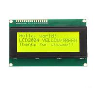 Shophubio Module d'affichage LCD 20 x 4 avec rétroéclairage bleu, 2004 caractères LCD série pour projets de bricolage Arduino, interface analogique, texte jaune vert, 98 x 60 x 12 mm (jaune)