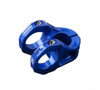 Shophubio Mountain For Bike Potence courte 35 mm pour guidon en alliage d'aluminium CNC pour fourche de 28,6 mm, pour design creux ultra léger pour absorption des chocs, compatible avec (bleu)