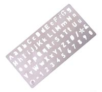 Shophubio Plaque de tampon en acier inoxydable 304, modèle de gravure de caractères creux pour mnémoniques, outil de marquage argenté pour les besoins professionnels et industriels (A)