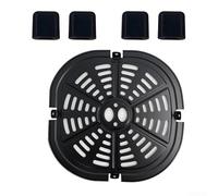 Shophubio Plateau carré noir de rechange pour friteuse à air, 21 x 20,5 cm, plaque de cuisson avec quatre protections d'angle, pour une plaque durable et facile à nettoyer pour friteuses à air