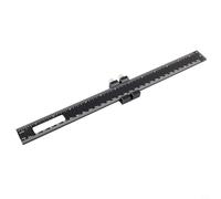 Shophubio Règle de traçage T-Track en aluminium - Outil de mise en page avec mesure à double échelle, arrêt de verrouillage réglable et encoches de profondeur pour ingénieurs (C)