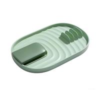 Shophubio Repose-cuillère de cuisine et support de couvercle de casserole, organiseur de rangement pliable pour ustensiles, fabriqué en plastique, compact 18 x 14,2 x 2,5 cm lorsqu'il est plié (jaune)