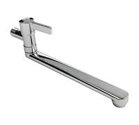 Shophubio Robinet mural rotatif en acier inoxydable avec portée étendue et aérateur en nid d'abeille - Robinet d'évier de cuisine et balcon à eau froide (25 cm)