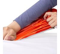 Shophubio Sac de couchage de survie pour camping, randonnée et utilisation en extérieur, couverture thermique robuste en film d'aluminium PE 210 x 105 cm, orange, reflet 90 % H du corps