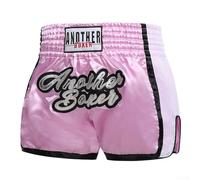Shophubio Short d'entraînement pour MMA, Muay Thai, short de boxe unisexe avec taille élastique, short d'entraînement respirant en rouge, noir, violet (L rose)