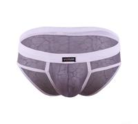 Shophubio Slip transparent taille basse pour homme coupe confortable | Tissu en dentelle transparente, support de poche bombé, tailles S-XL, mélange de nylon respirant, extensible confortable