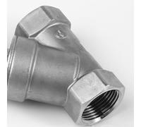 Shophubio Soupape pneumatique à siège coudé 3,8 cm, en acier inoxydable 304 haute résistance, valve filetée de type Y pour vapeur, eau, huile - simple effet