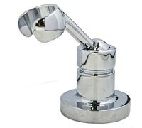 Shophubio Support de pommeau de douche avec vis - Support de douche réglable à 360 degrés pour salle de bain, montage à faire soi-même, moderne (argenté)