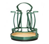 Shophubio Support de rangement pivotant pour verres à vin avec 6 crochets, support rotatif pour comptoir de cuisine, support de rangement vintage en métal pour verres à pied (vert)