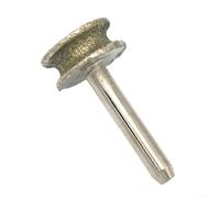 Shophubio Tête de meulage rotative pour sculpture de perles de verre, polissage de jade et bordure de pierre - Roue abrasive émeri, diamètre 20 mm, tige 6 mm, incurvée pour (6 x 20 mm)