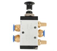 Shophubio Vanne pneumatique 5 voies 2 positions 4R210-08 Valve directionnelle manuelle Push Pull 6,35 mm BSPT G1/4 Port Industrial Air Control Valve avec silencieux et