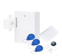 Shophubio Verrou d'armoire RFID avec accès à la carte IC - Serrure de tiroir numérique invisible, serrure à capteur compact pour meubles de bureau à domicile, installation à faire soi-même, ABS (blanc