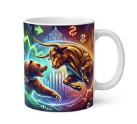 Shopi Zone - Tasse Bull & Bear - Tasse en céramique de 325 ml pour traders et investisseurs - Cadeau original pour trader, analyste financier ou amoureux du marché des actions