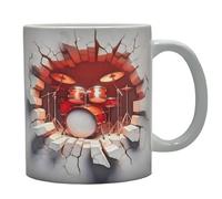 Shopi Zone Tasse en céramique avec batterie 3D - Design innovant pour les musiciens, les rockeurs et les amateurs de rythme