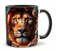 Shopi Zone Tasse en céramique avec motif lion effet 3D - Style sauvage et majestueux pour les amoureux de la faune