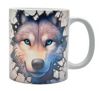 Shopi Zone Tasse en céramique loup 3D - Look sauvage, esprit libre