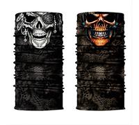 ShopINess 2 Cache-Cou/Foulard Multifonctions - Pack (1 Crâne Piercing + 1 Crâne Pirate)