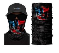 ShopINess Cache-Cou Foulard Multifonctions Tête de Mort et Drapeau pour Adultes (Tête de Mort Style USA)