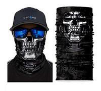 ShopINess Cache-Cou Foulard Multifonctions Unisexe pour Fêtes Halloween Carnaval Sport et Activités de Plein Air Tête de Mort Crâne (Smoker)