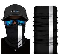 ShopINess Cache-Cou Foulard Multifonctions Unisexe pour le Sport avec Bande Réfléchissante (Noir)