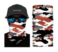 ShopINess Cache-Cou Foulard Multifonctions Unisexe pour Moto Sport Camouflage Style Orange